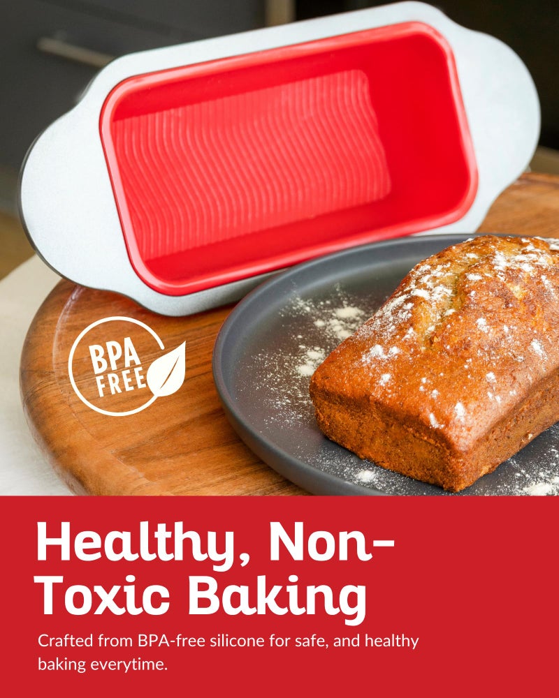 Boxiki Kitchen Premium Non-Stick Silicone Bread Loaf Pan, 9x5 Inches â€“ Heavy-Duty Steel Frame, Non-Toxic, BPA & PFOA Free â€“ Perfect for Pound Cakes, Breads, & More. - Image 2